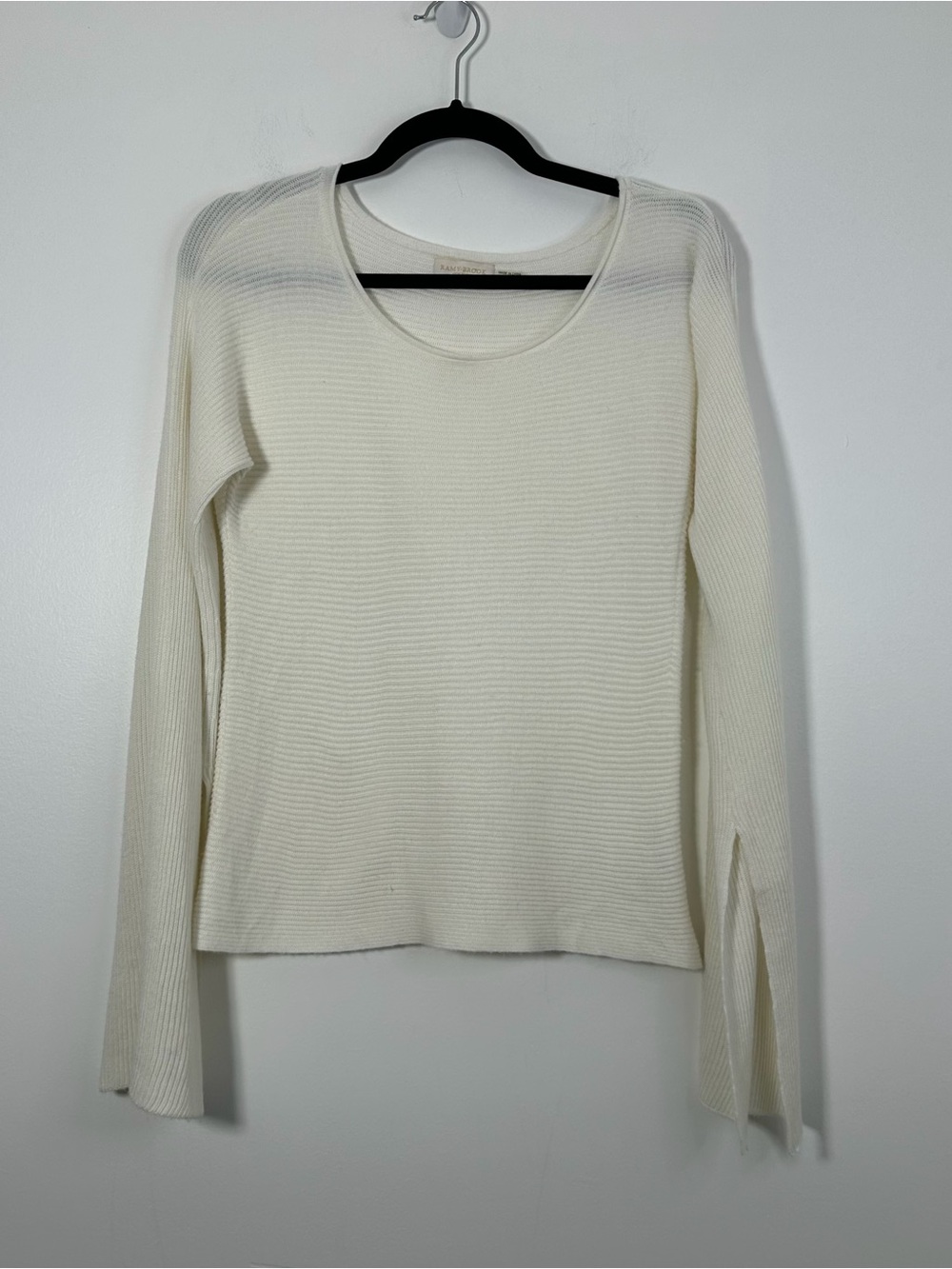 Ramy Brook New York Ivory Ribbed Knit Sweater Size Small